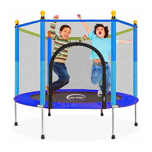 Дитячий батут BB Producis 140см із захисною сіткою + 6 опорних ніжок (Синій) - фото 2