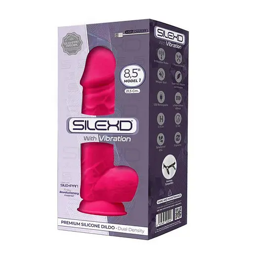Фаллоимитатор с вибрацией SilexD Norman Vibro Pink (MODEL 1 size 8,5in), двухслойный, диаметр 5 см - фото 2