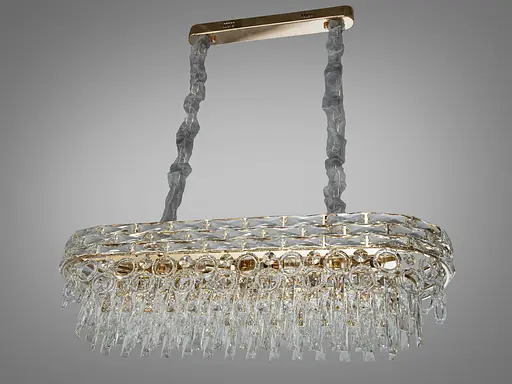 Поразительная хрустальная люстра овальной формы на 11 ламп. - фото 3