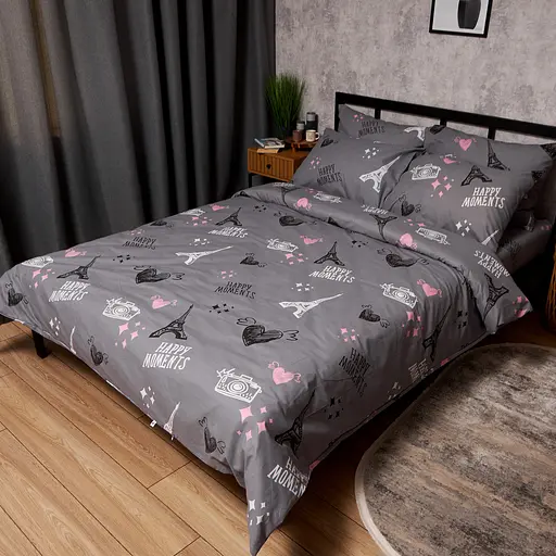 Комплект постільної білизни Moon&Star Дитячий 110x140 см наволочки 2x40x60 см Paris Moments Бязь Gold Люкс - фото 1