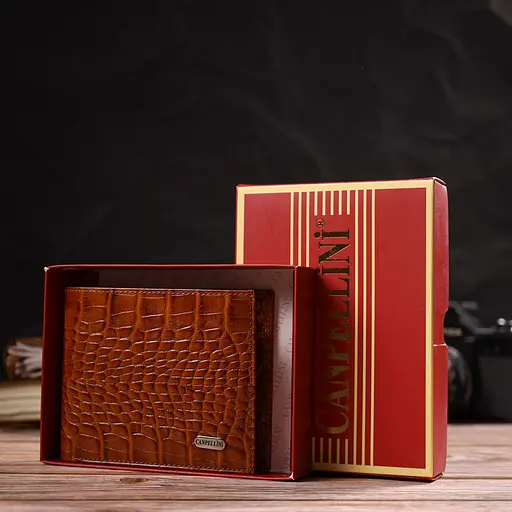 Мужской кожаный кошелек Canpellini 12х9.6х2 см acs0025582 - фото 8