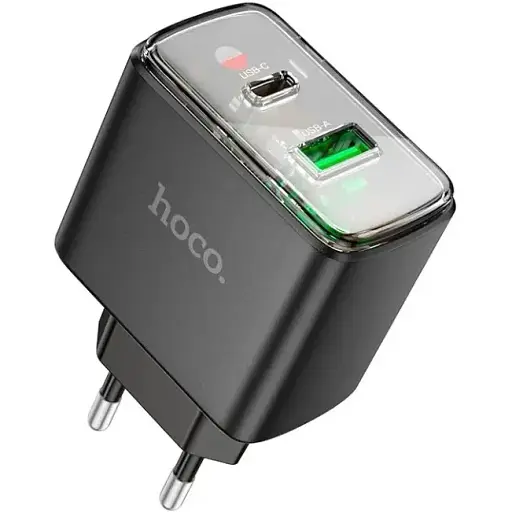 Мережевий зарядний пристрій Hoco CS42A Smart PD30W+QC3.0 charger(EU) Чорний - фото 1