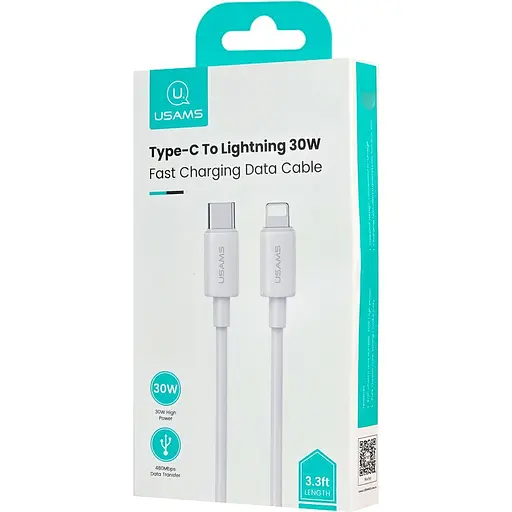 Кабель Usams US-SJ657 U86 USB-C to Lightning PD 30W 1.2m White [138984] - фото 2
