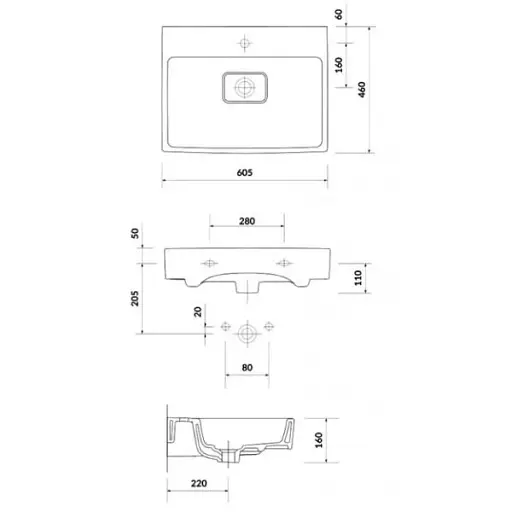 Умивальник меблевий Cersanit Virgo 60 см K118-006 30412 - фото 3