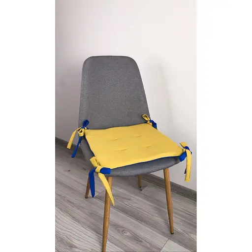 Водоотталкивающая подушка на стул Сине-желтая - фото 4