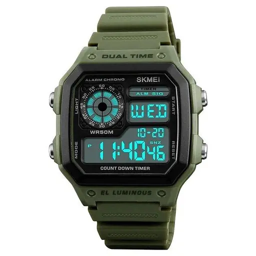 Часы наручные мужские Skmei 1299 Army Green, 1299AG (12338) - фото 2