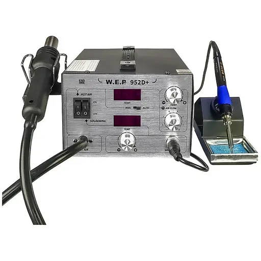 Паяльная станция WEP 952D+ компрессорная, фен, паяльник - фото 1