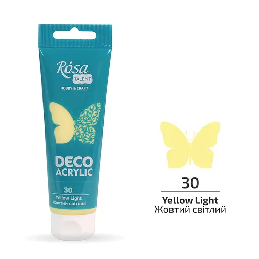 Акрил для декору Жовтий світлий (30) матовий 75 мл Rosa Talent - фото 1