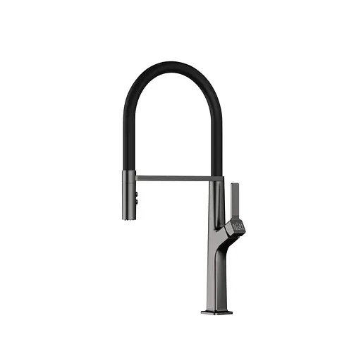 Смеситель для кухни с гибким изливом графитовый Nett GG-56 Графит - фото 1