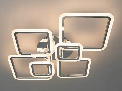 LED люстра смарт светильник с ИК пультом и диммером, 105W, хром - фото 3