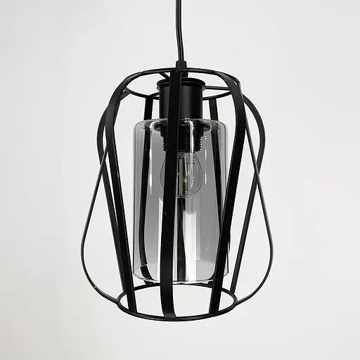 Підвісний чорний світильник з графітовим плафоном 22х18 см | Арт. 12699/1 BK+GR | Line F - фото 3