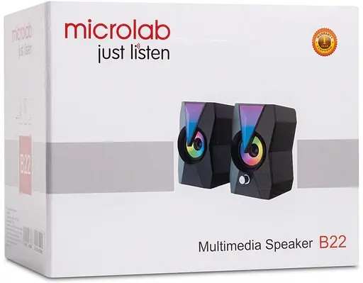 Акустическая система Microlab 2.0 B-22 6Вт RGB Led USB Black (B-22) - фото 5
