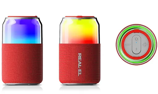 Портативна колонка Real-El RX705 5W Bluetooth TWS, RGB, Red - фото 3