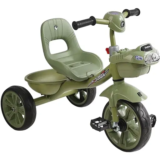 Детский трехколесный велосипед Best Trike BS-60417 со светом и музыкой зеленый