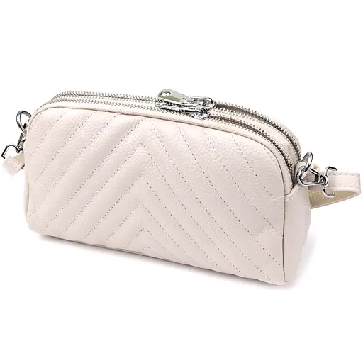 Сумка Vintage прошита треугольниками из натуральной кожи 22х13х6.5 см sum0027519 - фото 2