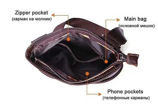 Сумка кожаная мужская Vintage 22,5х23,5х1,5 см sum0012797 - фото 6