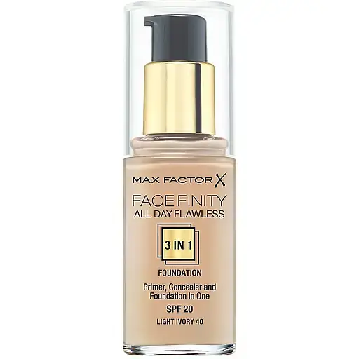 Тональная основа Max Factor Facefinity All Day Flawless 3 в 1 тон 40 (Light Ivory) 30 мл - фото 1