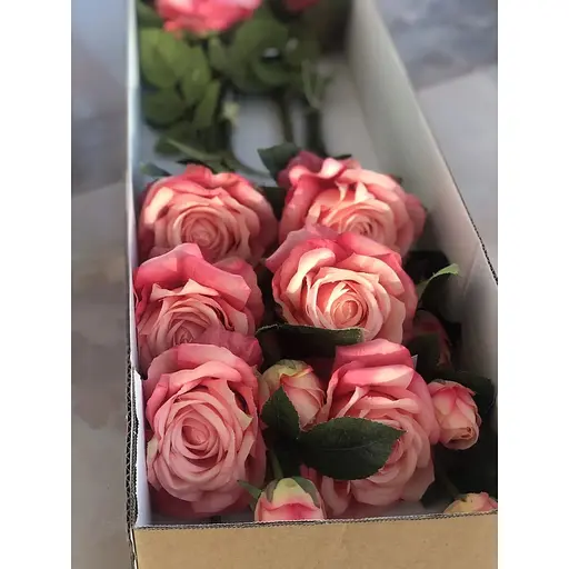 Роза искусственная Deluxe Real Touch на стебле 65 см латекс розовая - фото 10