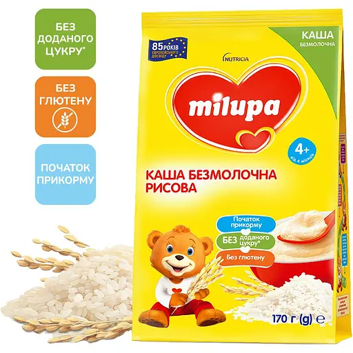 Безмолочна каша Milupa Рисова 170 г - фото 1