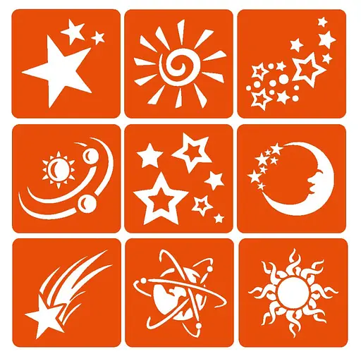 Набор хны с трафаретами для био-тату №11 Fresh Tattoo henna-set-11, 9 трафаретов - фото 3