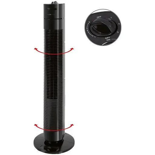 Вентилятор колонный Clatronic TVL 3770  78cm, мощность 35вт, черный