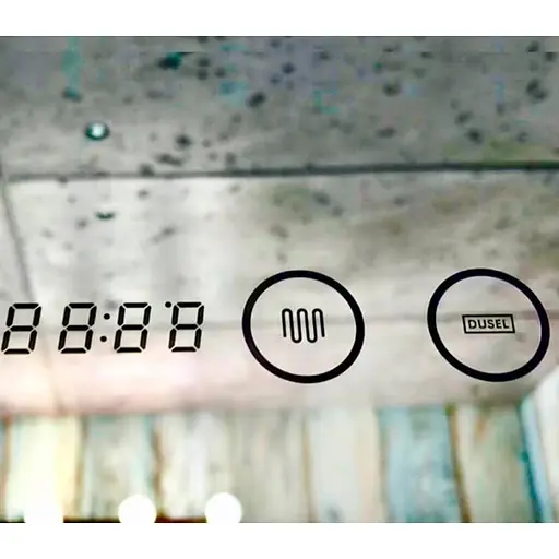 Зеркало Dusel Led DE-M2071D Black кругле 80x80 см сенсорне включення + підігрів+годинник/темп, Чорний - фото 2