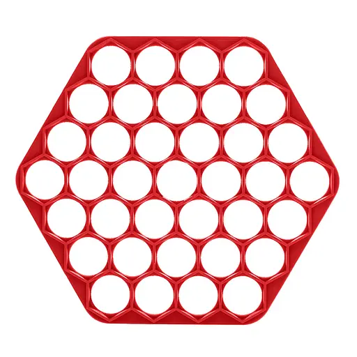 Пластикова пельменниця шестикутна форма для приготування пельменів) Ø23 см, Kitchette Червоний 84447 - фото 1