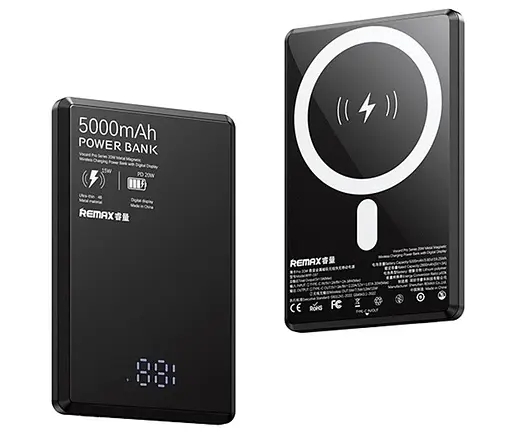 Внешний аккумулятор (магнитный павербанк) REMAX RPP-107 Vocard Pro Series MagSafe 5000mAh 20W - фото 1