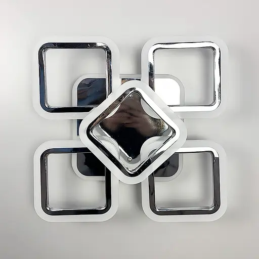 Стельова хромова люстра LED на 4+1 ріжки-квадрати Line.F A 2400/4+1 S CR - фото 1