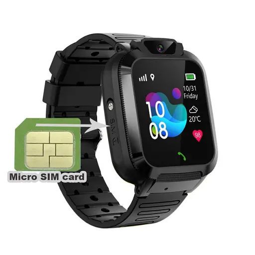 Смарт-годинник телефон дитячі Smart Watch Q20 з відеодзвінком GPS SIM-карта Black (18580) - фото 2