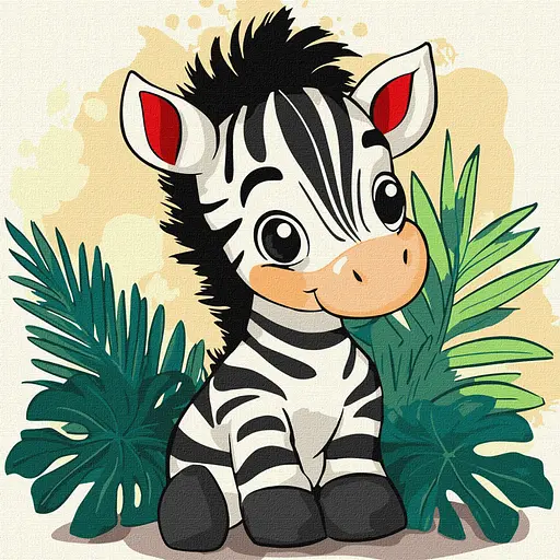 Картина за номерами "Весела зебра" KHO1273, 30х30 см