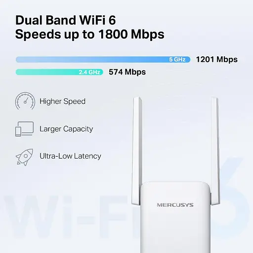 Роутер Mercusys WiFi ME70X AX1800, 1хGE LAN (ME70X) - фото 6