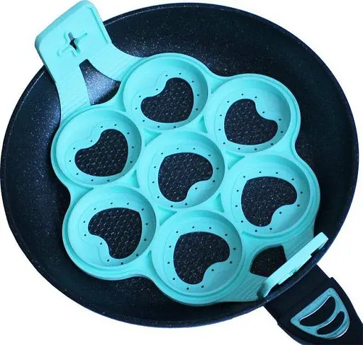 Силіконова форма для приготування оладок та яєчні у формі серця Cake Maker, A-plus Червоний 83896 - фото 7