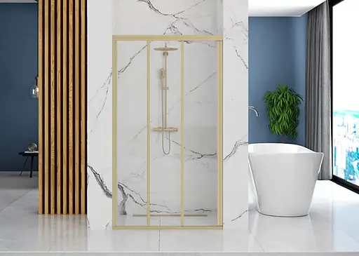 Душевые двери Rea Alex 90 brushed gold REA-K2506, прозрачный, золотой - фото 4