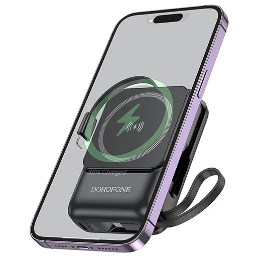 Портативний ЗП Power Bank BOROFONE BJ59 Refined 22.5W+PD20W з БЗП 10000 mAh Black - фото 2