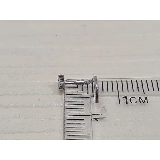 Срібна сережка-пірсинг в ніс Vegas. 25005Р - фото 2