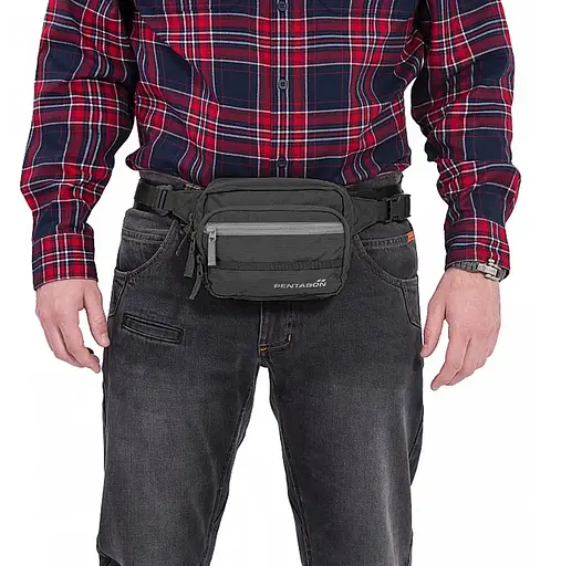 Тактическая поясная сумка Protean Pentagon 1.2л (Черный) - фото 2