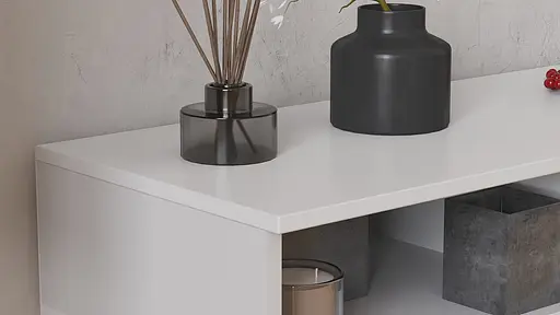 Тумба під телевізор Кентуккі Ferrum-decor 45x139x38 Чорний метал ДСП Білий 16 мм (FRD-106733) - фото 2