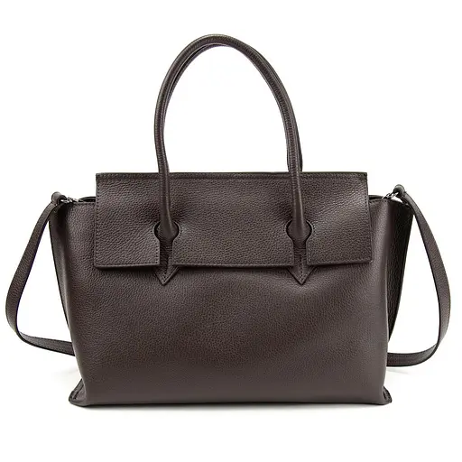 Кожаная женская сумка средних размеров цвет шоколад Firenze Italy F-IT-76222DB