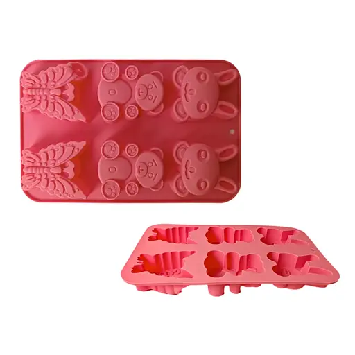 Силіконова форма для кексів Звірята на 6 шт. Gusto 25.5 х 16.5 х 2 см GT-S-214 (147005)