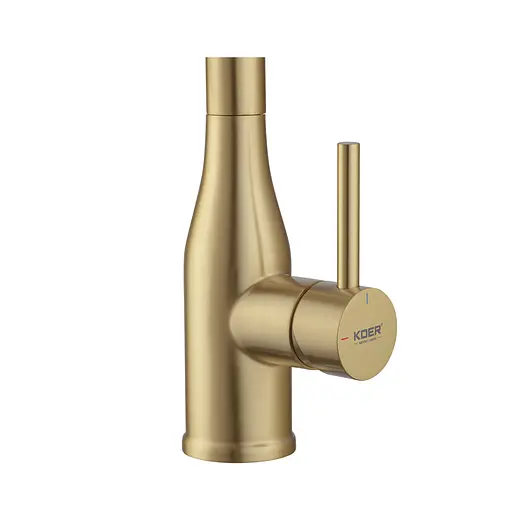 Змішувач для кухні Koer KI-70026-12 з білим силіконовим зливом KR5212 Золотий - фото 3