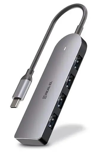 USB-Хаб Real-EL CQ-415 Space Grey UAH (EL123110001) - фото 2