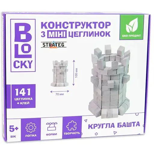 Строительный набор для творчества из мини-кирпичиков BLOCKY Круглая башня Strateg (31024)