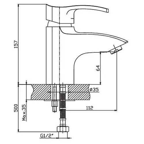 Смеситель для умывальника Haiba FOCUS 001 нержавейка HB0109 - фото 2