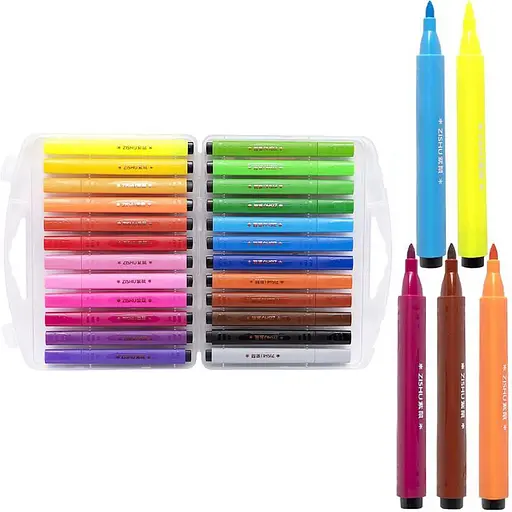 Фломастеры Water Color Pen 24 цвета 204-24, в пластиковом боксе