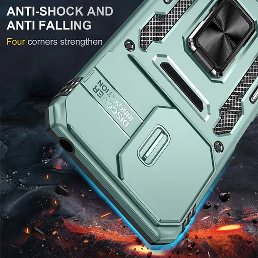 Чехол Epik ударопрочный Camshield Army Ring для Xiaomi Redmi Note 13 Pro 4G/14s/Poco M6 Pro 4G Зеленый/Light Green - фото 5