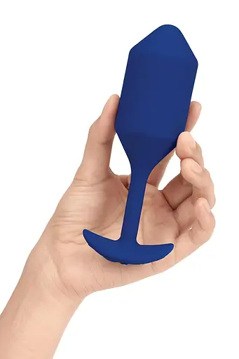 Анальная пробка с вибрацией B-Vibe Vibrating Snug Plug 4, 15 см (синий) - фото 4