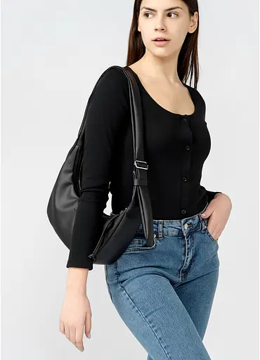 Женская сумка Sambag HOBO S черный 30 х 13 х 8 см (53100001) - фото 8