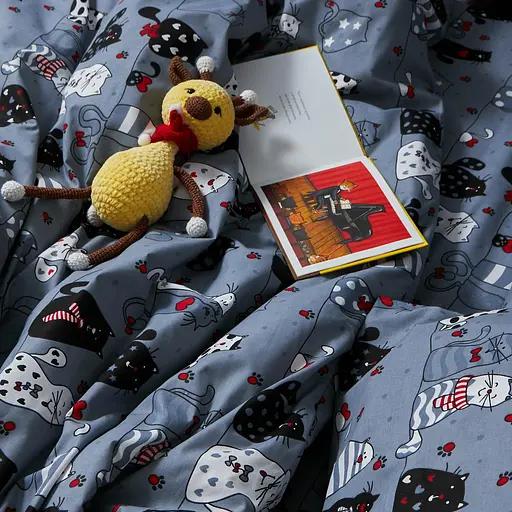 Комплект постільної білизни Moon&Star Бязь Gold Люкс Feline Fun Полуторний 143х210 наволочки 2х40х60 - фото 2