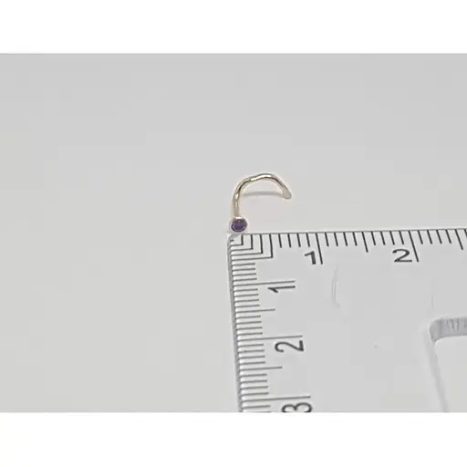 Золотая серьга-пирсинг в нос Dear с фианитом.1024.1 Фиолетовый - фото 4